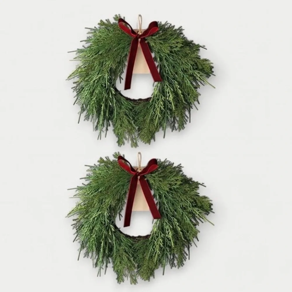 Christmas Draping Cedar Mini Wreath (Set of 2) - Room Essentials Target